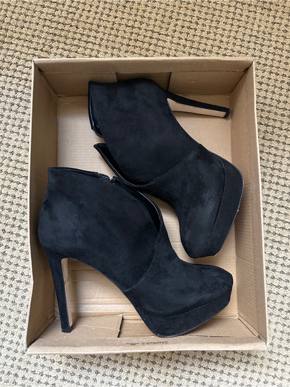 Jessica Simpson Black Suede Platform Ankle Booties